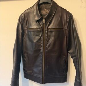 Buffalo Jackson LEGACY LEATHER JACKET Brown S SMALL